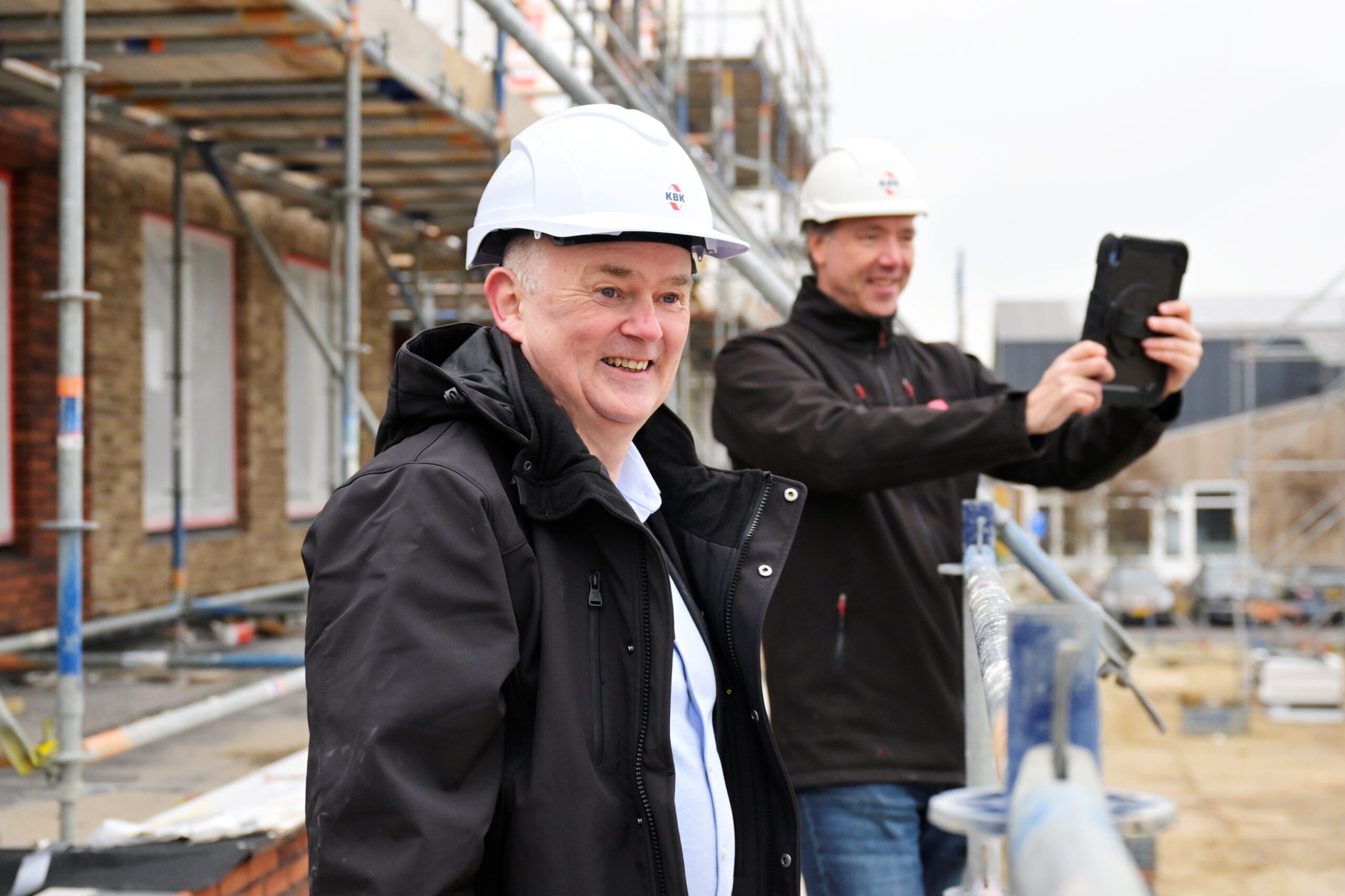 Opname met iPad op de steiger