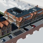 Vogelvlucht artist impression appartementen en woningen